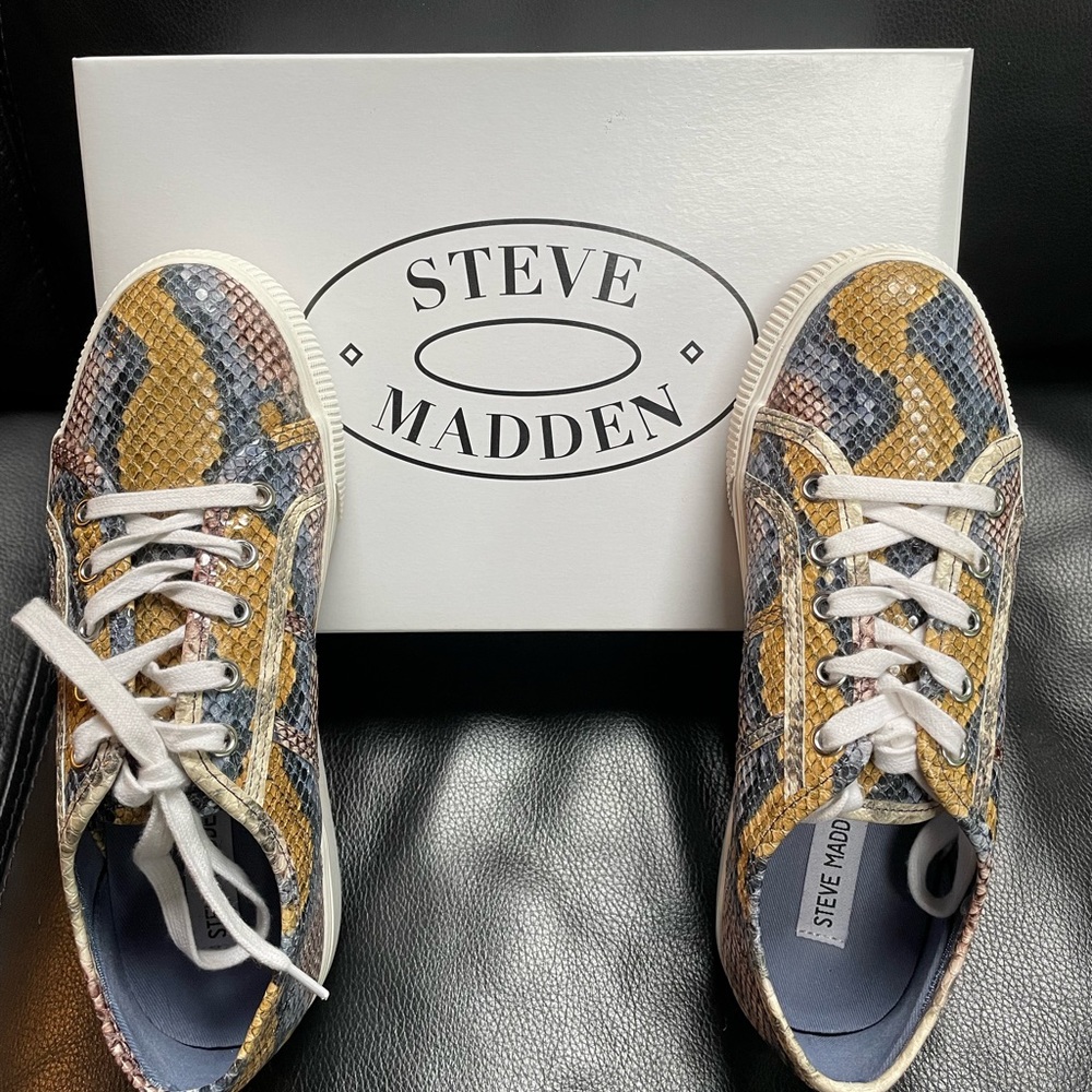 Steve Madden EMMI Platform Sneakers women shoes Multi Snake size 8 - Picture 2 of 9